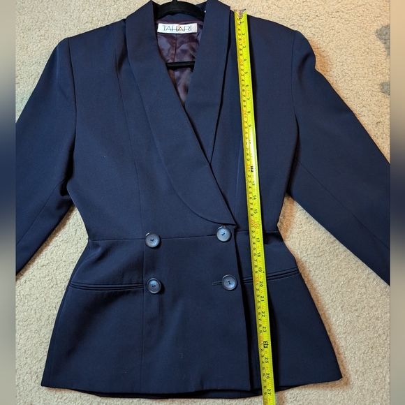 Vintage Tahari Wool Double Breasted Blazer Sz 4 80s - Picture 9 of 16